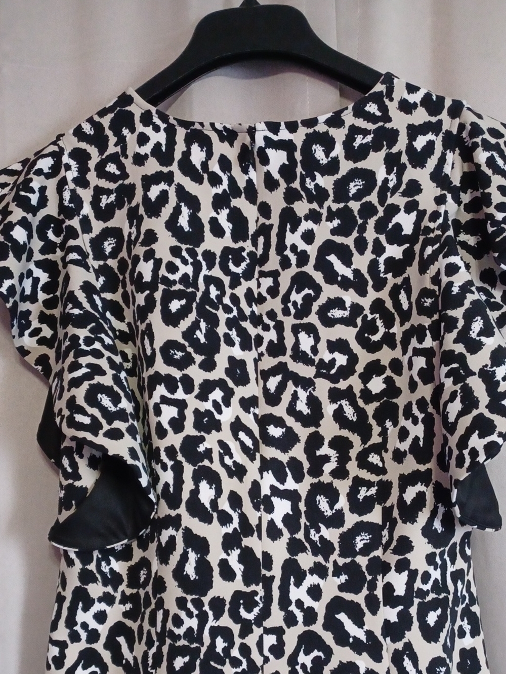 Laundry By Shelli Segal Leopard Print Ruffle Sleeve Mini Shift Dress Size 4 - Picture 10 of 14